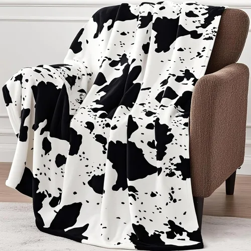 Miniatura 14 de Edenleaf Manta con estampado de vaca, manta de vaca ultra acogedora para sofá, cama y viajes, manta decorativa con estampado de vaca para todas