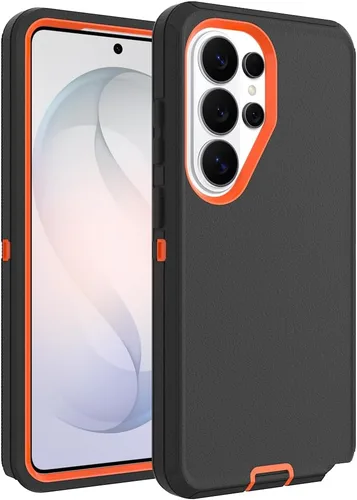 Miniatura 28 de Funda para Galaxy S21, Funda Resistente de Grado Militar Resistente a los Golpes y a Prueba de Caídas para Samsung Galaxy S21, Negro+Naranja Negro