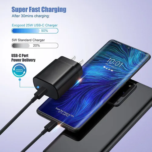 Miniatura 3 de Cargador USB-C de carga súper rápida de 25 W para Samsung Galaxy A17/A16/A15 5G SM-A166 SM-A165 SM-A156 SM-A155 Android Phone Tipo C Cable de carga