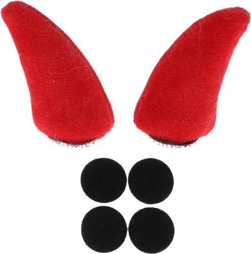 Miniatura 9 de Accesorios para casco de motocicleta, decoración de cuernos de felpa para motocicleta, bicicleta, esquí, cascos de esquí, calcomanías de felpa rosa