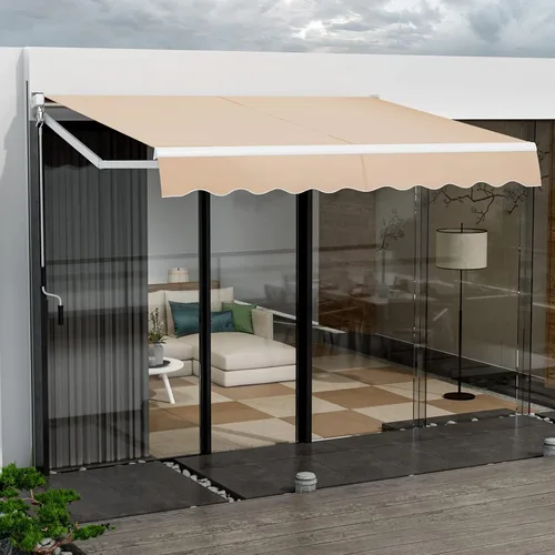 Miniatura 2 de Giantex Toldo retráctil para patio – Refugio solar de 10 x 8.2 pies con manivela manual fácil, estructura de metal resistente, toldo exterior