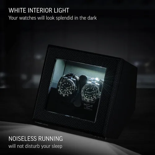 Miniatura 6 de Enrollador de reloj doble con luz LED, 15 modos de bobinado y opción automática de parada de motor