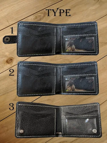Miniatura 8 de Melting Skull, Zombie, Skeleton, Men's 3D Genuine Leather Wallet, Hand-Carved, Hand-Painted, Leather Carving, Custom wallet, Personalized wallet