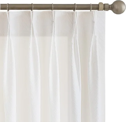 LETAU Cortinas plisadas traslúcidas color blanco hueso de 84 pulgadas de largo, paneles de cortinas traslúcidas para ventana, 120 pulgadas de ancho