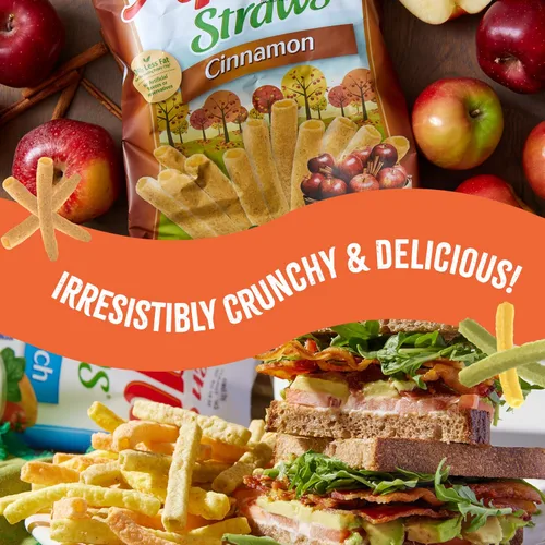 Miniatura 7 de Sensible Portions Veggie Straws – Paquete de sabores variados de sal marina, ranch, cheddar, manzana con canela, 1 oz (28 g) (paquete de 24 unidades)