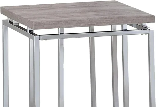 Miniatura 3 de Benjara - Mesa auxiliar con mesa rectangular y patas de metal, color plateado y marrón