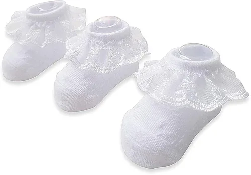 Juebm Infant Baby Girls Ruffle Socks Toddler Dress socksPack of 356 Baby Frilly Lace Ankle Socks