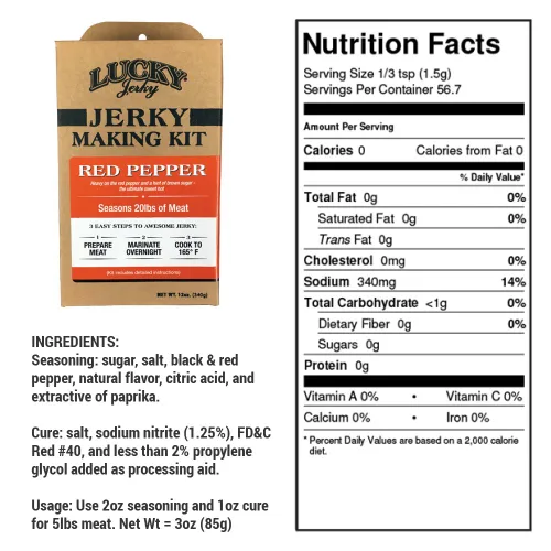 Miniatura 3 de Lucky Jerky Kit de condimento y curación de cecina, paquete de 4 unidades, original, pimiento rojo, teriyaki, condimentado, temporada 80 libras