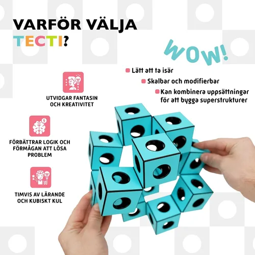 Miniatura 3 de TECTI Sistema de construcción cinética – Cubos con movimientos sísmicos – Consta de cubos interconectados tridimensionales – Construye más de 50
