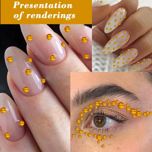 Miniatura 3 de 1799 piezas 4 hojas de pegatinas de diamantes de imitación de 3/4/5/6 mm, autoadhesivas, gemas para maquillaje de cara, ojos, cabello y cuerpo
