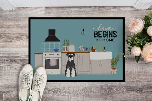 Miniatura 2 de Caroline's Treasures CK7737MAT - Felpudo estándar Schnauzer para puerta delantera, 18 x 27 pulgadas, para interiores y exteriores, para entrada