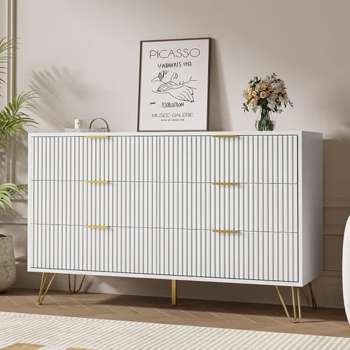 Miniatura 10 de MAISONARIA Cómoda negra para dormitorio, cómoda de 4 cajones con asas de metal dorado y cómodas, cómodas para pasillo, dormitorio