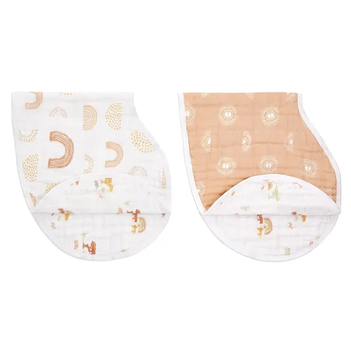 aden + anais Babero Burpy, 100% muselina de algodón, suave absorbente, 4 capas, paño para eructos multiusos y babero, 22.5 x 11 pulgadas, paquete de