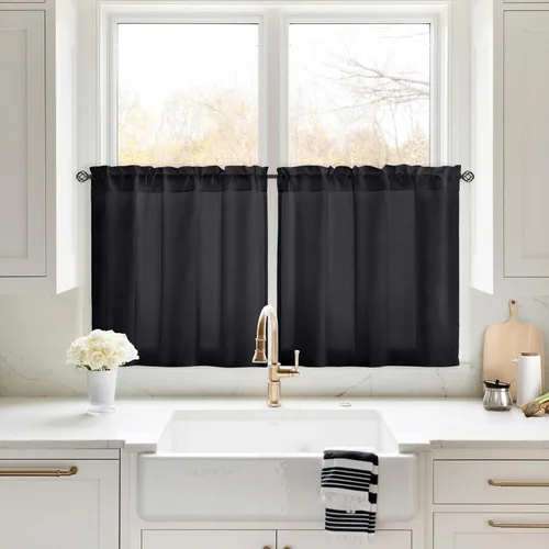 Miniatura 58 de HOMEIDEAS Cortinas Transparentes de Privacidad Blancas No Transparentes, 52 X 45 Pulgadas de Largo 2 Paneles Cortinas Transparentes Filtradoras