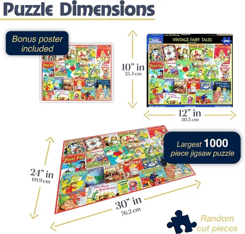 Miniatura 3 de White Mountain Rompecabezas de 1000 piezas con collage nostálgico de cuentos infantiles con piezas grandes, regalo para adultos y familia, 24 x 30