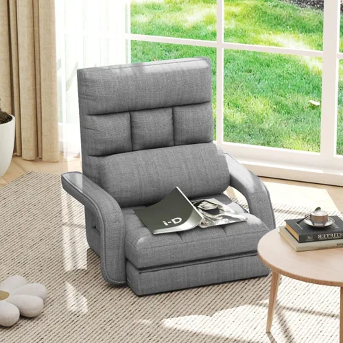 Miniatura 11 de WAYTRIM Sillón para interiores de 6 posiciones, silla de piso para juegos para adolescentes y adultos, sofá perezoso para mascotas con reposabrazos