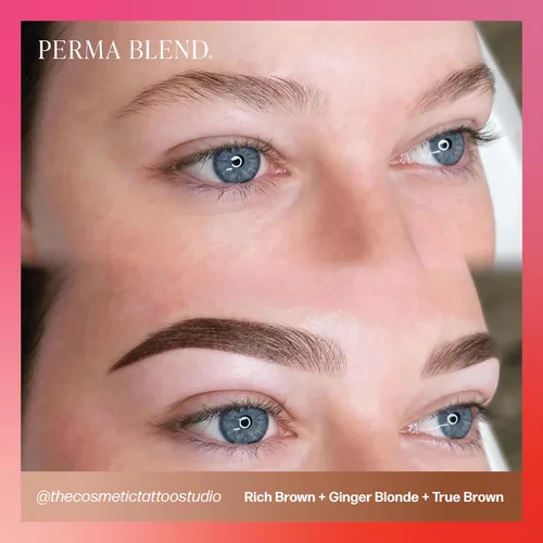 Miniatura 4 de Perma Blend Pigmento de tinta de tatuaje de cejas rubio jengibre, suministros profesionales de microblading para cejas, botella de 1/2 oz