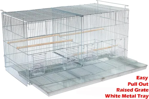 Miniatura 3 de Gran lote de jaula de vuelo para pájaros, sin óxido, galvanizada, chapada en zinc, apilable, con divisor central removible y puertas para nido