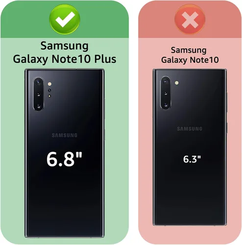 Miniatura 2 de XcaseBar Funda tipo cartera para Samsung Galaxy Note 10 Plus con cremallera y tarjetero de crédito con bloqueo RFID, funda de piel sintética