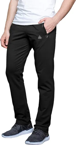 SCR - Pantalones deportivos para hombre, pantalones atléticos de entrepierna larga color negro, gris y azul marino, 30L 32L 34L 36L 38L