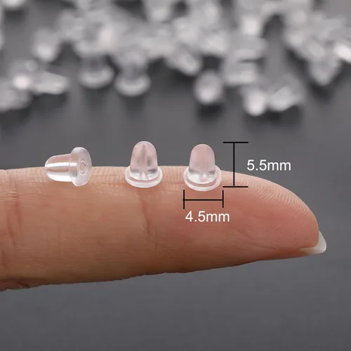 Miniatura 3 de Respaldos transparentes para aretes, 500 piezas de repuestos de respaldos para aretes hipoalergénicos y seguros para aretes de botón y aretes
