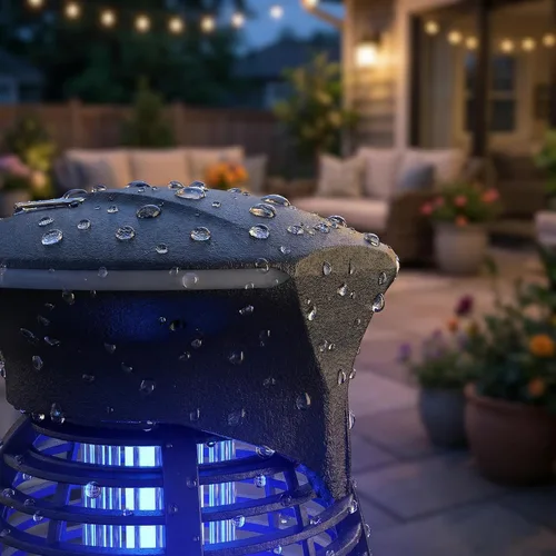 Miniatura 17 de Exterminador eléctrico de insectos al aire libre – 4200 V de alto voltaje insecto asesino impermeable luz LED para mosquitos, mosca, patio, porche