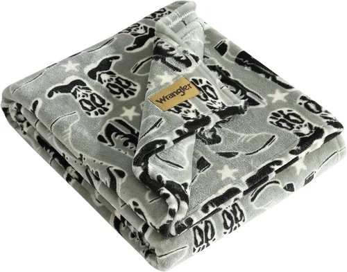 Miniatura 19 de Wrangler - Manta, ropa de cama de felpa suave, decoración occidental para la cama o el sofá (Colt naranja brillante, 50 x 60 pulgadas)