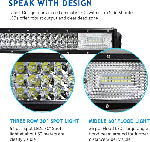 Miniatura 3 de SKYWORLD 22 pulgadas 270 W triple fila 7D LED barra de luz de trabajo Spot Flood Combo Beam DC 12V-24V 6000K impermeable vehículos todoterreno 4x4