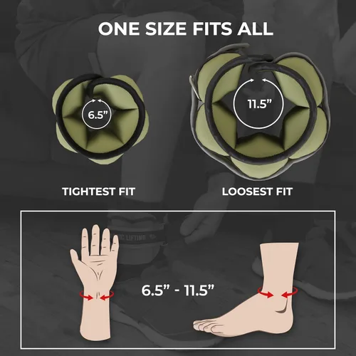 Miniatura 6 de Nordic Lifting - Pesas ajustables de tobillo para mujeres y hombres – 1 par (2–10 libras) Pesas de muñeca, brazo y pierna para gimnasio, yoga