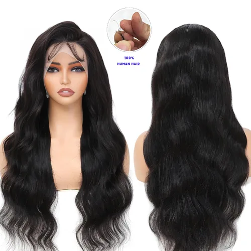 Miniatura 7 de Pelucas de cabello humano con encaje frontal HD de 13 x 6 pulgadas, densidad 200, pelucas de cabello humano ondulado con encaje frontal