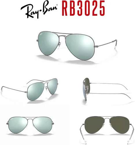 Miniatura 41 de Ray-Ban RB3025 - Lentes de sol de aviador de metal para hombre y mujer + paquete con kit de cuidado de gafas iWear de diseñador