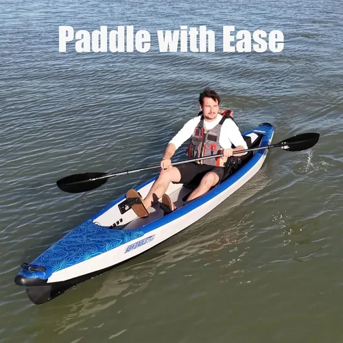 Miniatura 2 de Sea Eagle RazorLite Kayak inflable – Ligero, punto caído, kayak de turismo de alta velocidad – Solo o en tándem – Asiento trasero alto, remo (s)