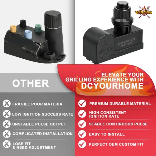 Miniatura 6 de Kit de encendido para parrilla DHLG-12 para Charbroil, Kenmore, Broil-Mate, Broil King, Nexgrill Reemplazo de piezas de encendido de parrilla