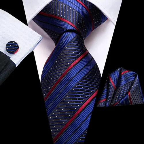 Miniatura 144 de Dubulle Corbata tejida de cachemira para hombre y gemelos de pañuelo para hombre, conjunto de gemelos para boda formal y negocios