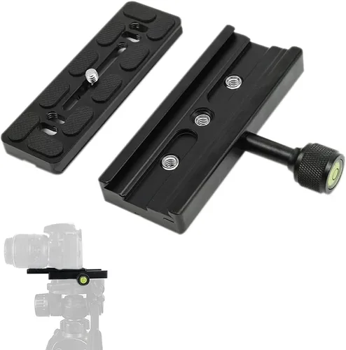 fotoconic Adaptador de abrazadera de placa de arrendamiento rápido de tornillo de 4.724 in de 1/4 de pulgada con tornillos de 1/4-3/8 pulgadas para