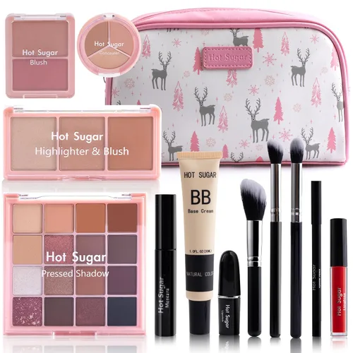 Miniatura 7 de Hot Sugar Kit de Maquillaje de Viaje Todo en Uno, Kit de Maquillaje para Mujeres Kit Completo, Set de Regalo de Maquillaje para Principiantes y Azul