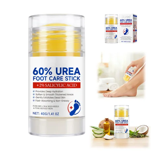 Miniatura 8 de Crema para pies 60% urea, hidratante profunda, antigrietas para pieles secas, duras y ásperas, fórmula mejorada repara, suaviza, suaviza, crema