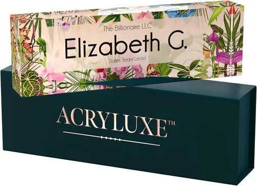 Miniatura 13 de Placa de nombre personalizada para escritorio, placas de nombre personalizadas de 2½/x8 pulgadas, acrílico transparente grueso, caja de regalo