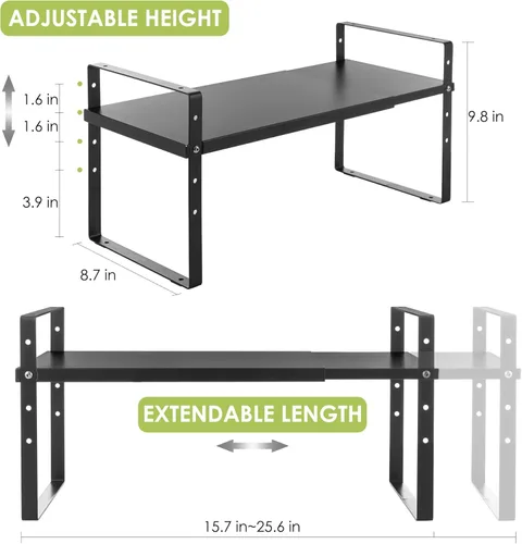 Miniatura 5 de Across-Star - Organizador de estante de gabinete expandible, estantes de almacenamiento de mostrador de cocina apilables, estante de despensa