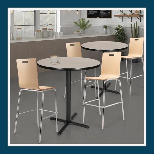 Miniatura 8 de OEF Furnishings OEFCT13636XBGY Mesa de café prémium de grado comercial para restaurante y sala de descanso