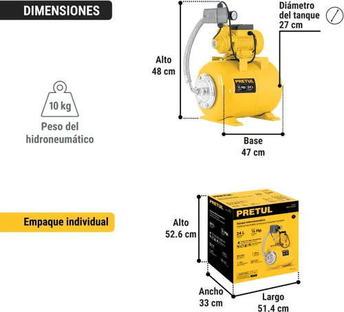 Miniatura 9 de Bomba de aire 1/2 HP, 24 litros Pretul