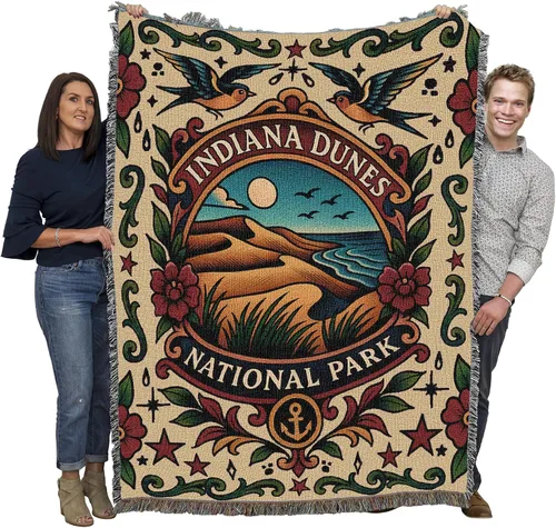Miniatura 19 de Pure Country Weavers Manta del Parque Nacional Acadia, manta de tapiz de algodón para regalo, fabricada en los Estados Unidos, 72 x 54 pulgadas