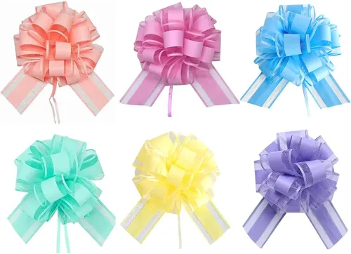 Miniatura 14 de 6 piezas de lazos de tirar, lazo de regalo verde frijol, 6 pulgadas, Navidad, fiesta, regalo de cumpleaños, boda, lazos de cinta para envolver cajas