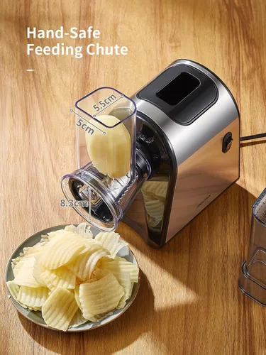 Miniatura 7 de Reemix Rallador eléctrico de queso, rallador eléctrico de alimentos con 6 cuchillas intercambiables - Cortar, triturar y rallar Cuchillas de acero
