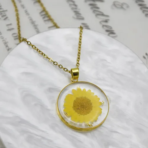 Miniatura 108 de Pressed Flower Necklace Gift for Women Personalized Handmade Necklaces Birth Flower Necklace