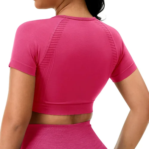 Miniatura 2 de YEOREO Amplify - Camiseta de manga corta sin costuras para mujer, para entrenamiento, gimnasio, yoga, camisetas atléticas