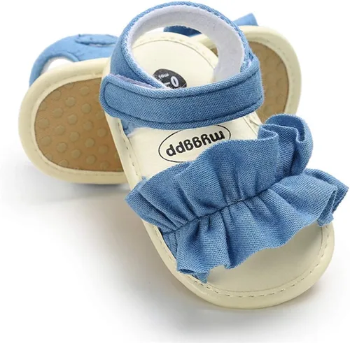 COSANKIM Sandalias de verano para bebés y niñas con suela suave de flores, zapatos de vestir para cuna, recién nacidos, para recién nacidos, para