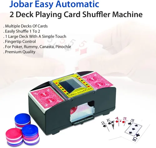 Miniatura 4 de Jobar Máquina barajadora de cartas de juego automática fácil de 2 cubiertas