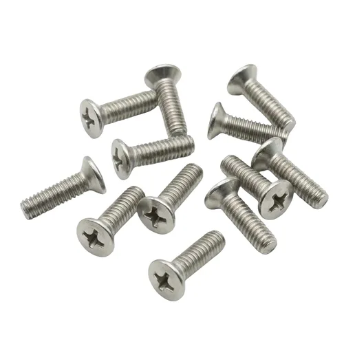 Miniatura 40 de NACX Tornillos de cabeza plana avellanados Phillips M6 x 0.551 in, A2-70, tono plateado, acero inoxidable 304, 60