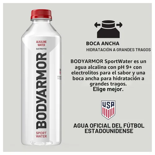 Miniatura 6 de BODYARMOR SportWater Agua alcalina, agua embotellada de alta alcalina, pH 9+, 1 litro (paquete de 6), paquete de agua refrescante con electrolitos